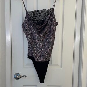 Floral Lace Trim Cami Top